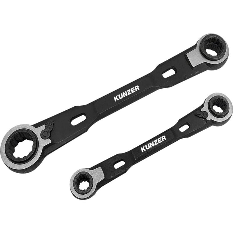 foto del prodotto 7rrs02 set di chiavi a cricchetto ad anello 4 vie misura metrica 8 19 mm kunzer