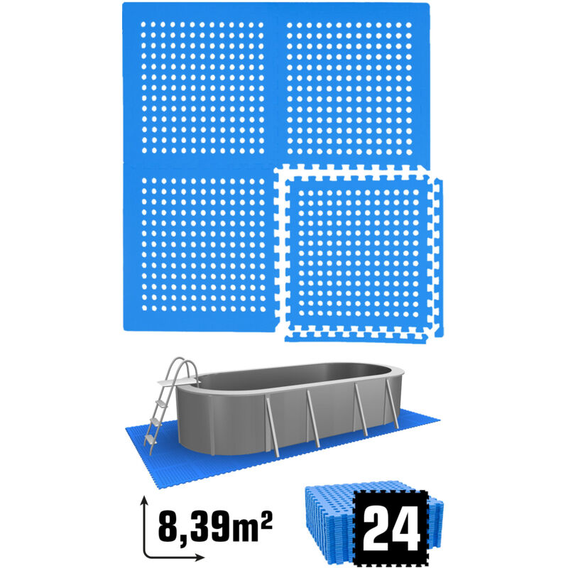 foto del prodotto 8,4 m stuoia di sottofondo per piscina 24 tappetini in eva 62x62 per esterni