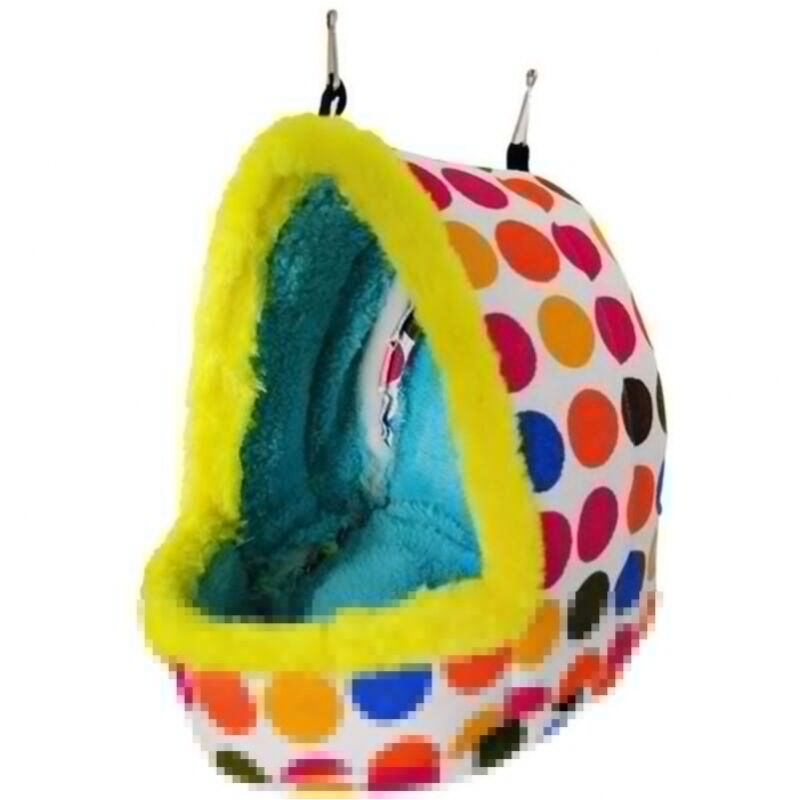 foto del prodotto 8,5x11x11cm amaca invernale calda nido per pappagalli letto di peluche per animali carina grotta amaca giocattoli diviso conuro parrocchetto