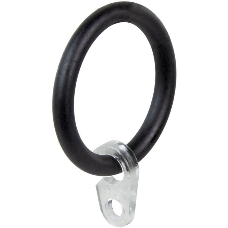 foto del prodotto 8 anelli nero per tubo tenda diametro 20 mm