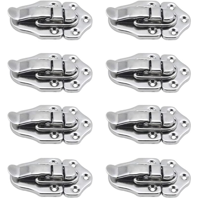 foto del prodotto 8 chiusure a leva con chiusura a leva per portagioie, scatole regalo, cassette degli attrezzi, valigie e bauli argento bebusingoto