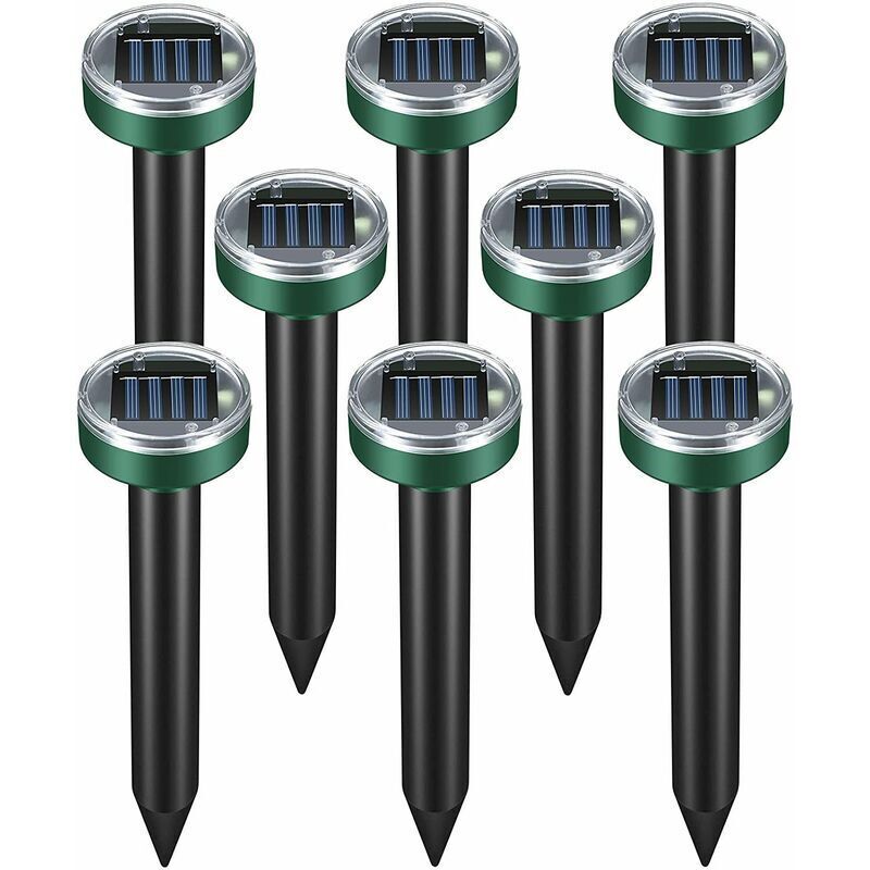 foto del prodotto 8 confezioni repellente solare per talpe repellente per talpe ad ultrasuoni repellente solare per talpe intelligente combina suoni e ricarica solare