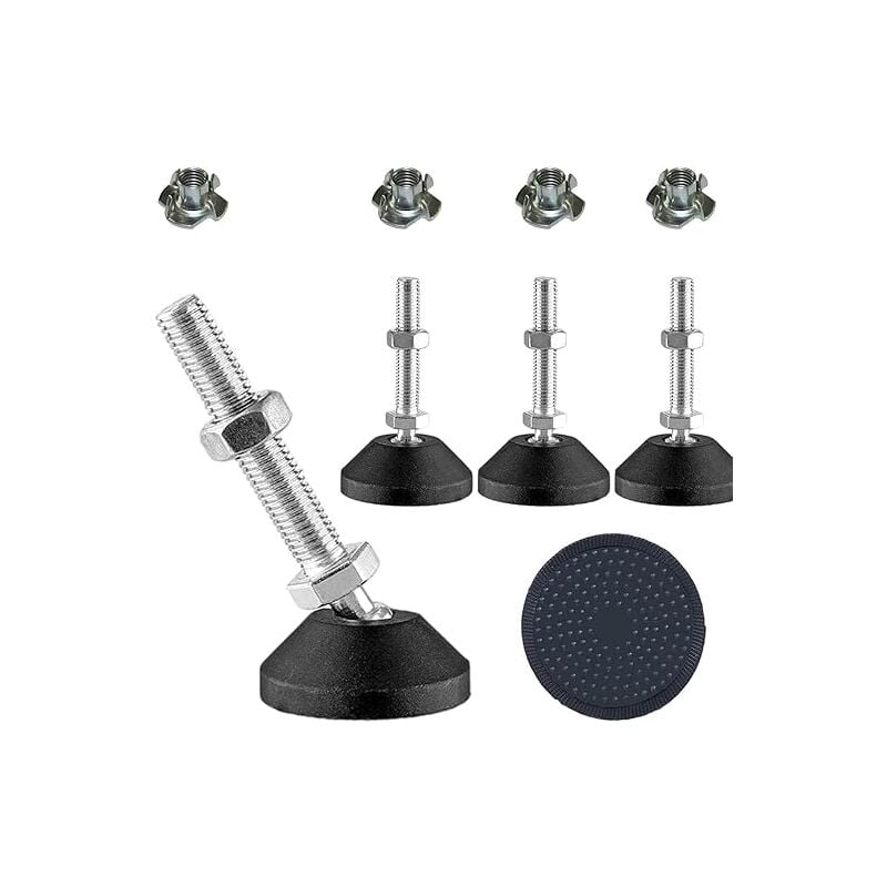 foto del prodotto 8 gambe regolabili per tavolo m8 x 50 x 50 mm capacit di carico 450 kg piedini regolabili in altezza gambe per mobili regolabili in altezza