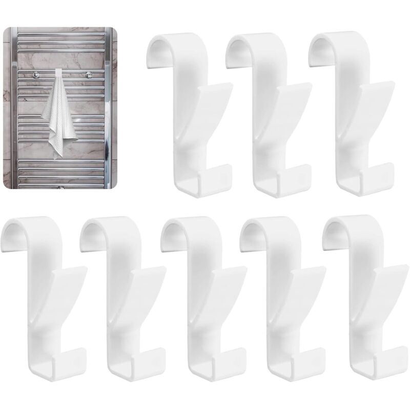 foto del prodotto 8 ganci per radiatori scaldasalviette da bagno per tutti i radiatori standard bianco lablanc