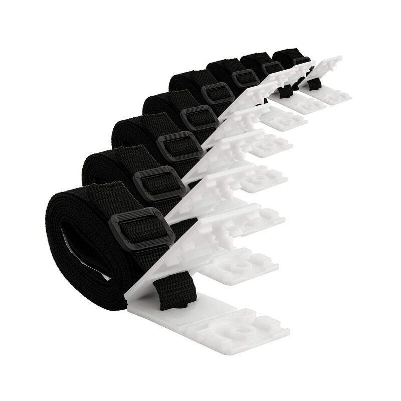 foto del prodotto 8 kit di fissaggio per copertura solare per piscina, cinghie di fissaggio e clip di fissaggio, cinghie adesive in nylon piastre di fissaggio fibbie