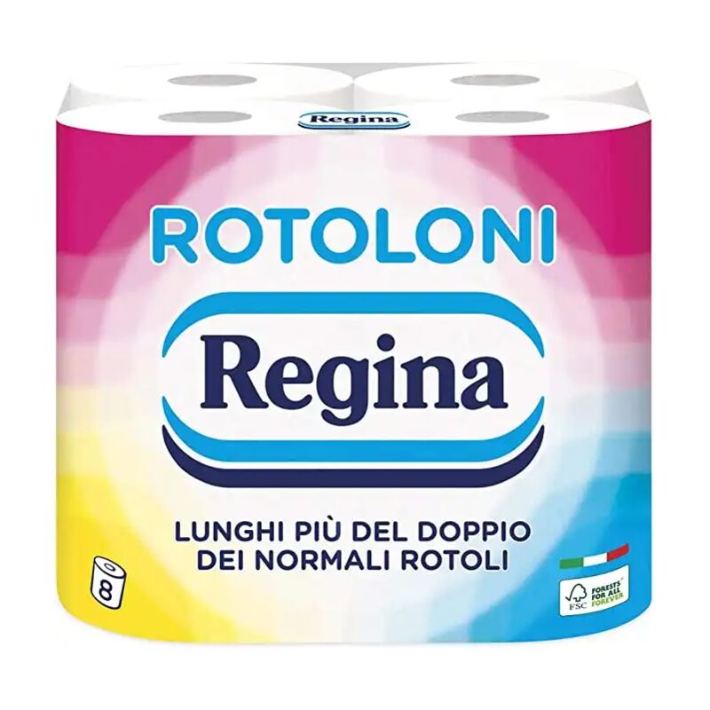 foto del prodotto 8 maxi rotoli rotoloni regina carta igienica 500 strappi 2 veli 61 metri
