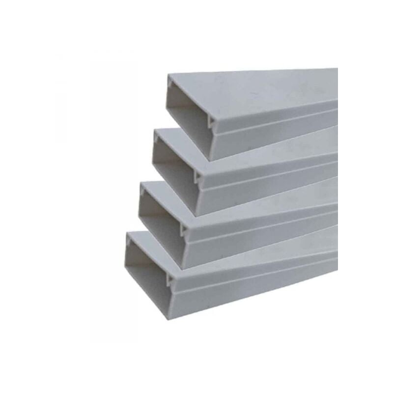 foto del prodotto 8 metri canaline passacavi in pvc con biadesivo e coperchio 40mm25mm bianco 4 pezzi da 2 metri
