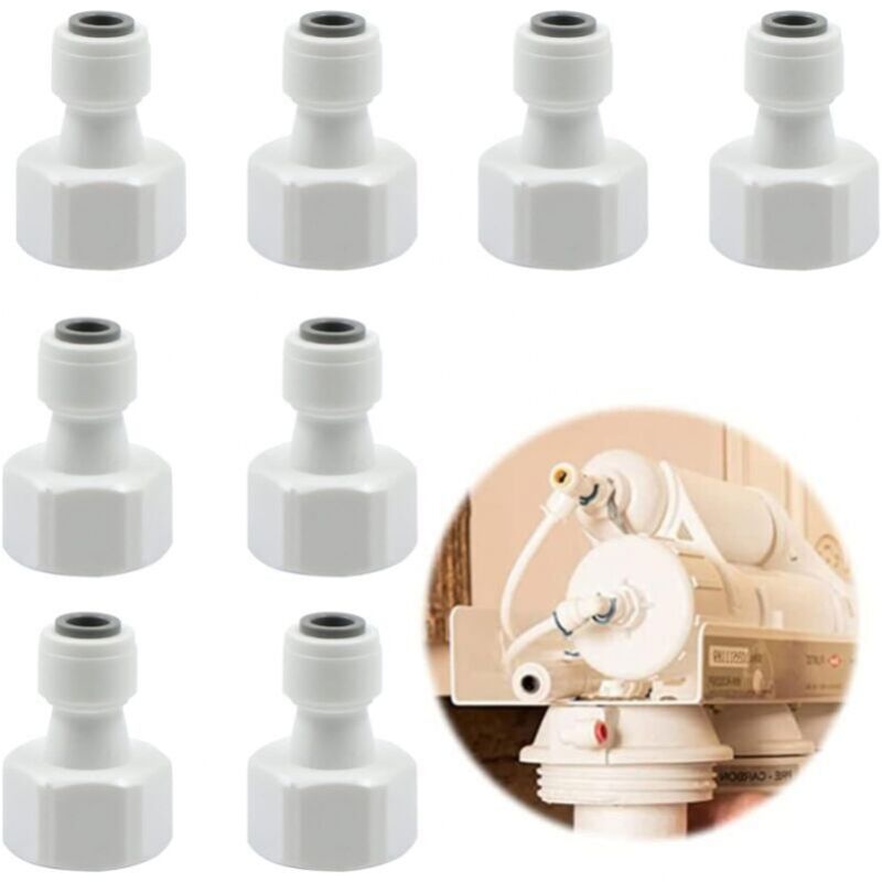 foto del prodotto 8 pezzi adattatore per filtro dell acqua e purificatore attacco rapido filettato da 1 2 a attacco rapido da 1 4 per raccordi per tubi del