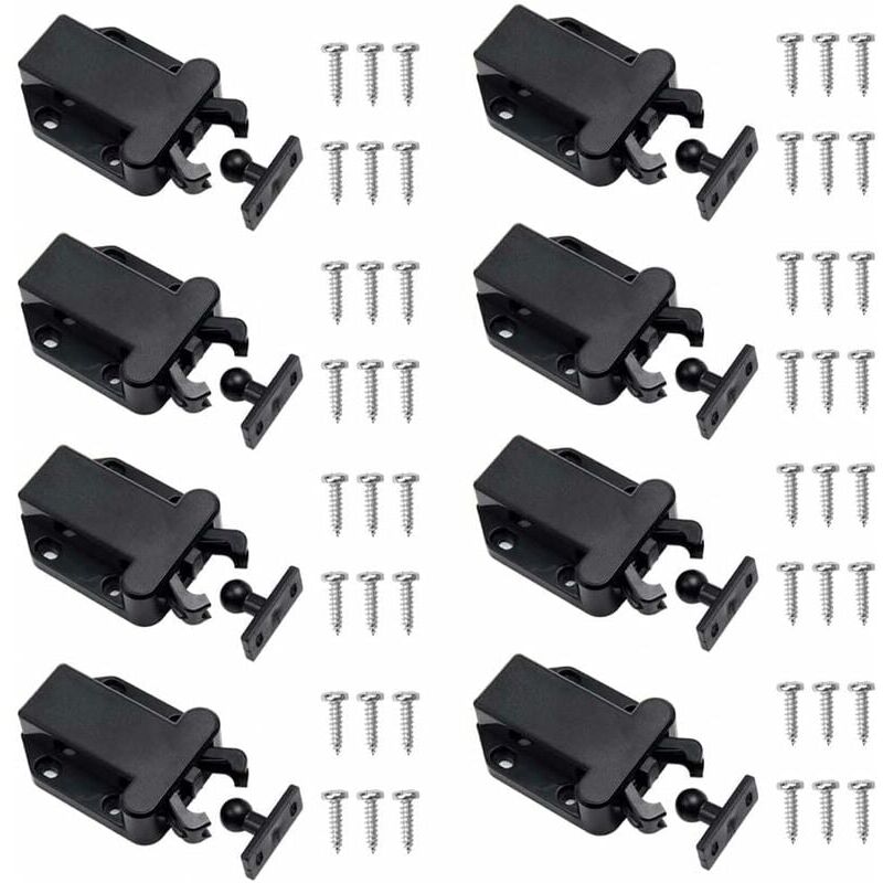 foto del prodotto 8 pezzi chiusure a sgancio rapido, chiusure a pressione per porte non magnetiche per mobili e armadi ymyny