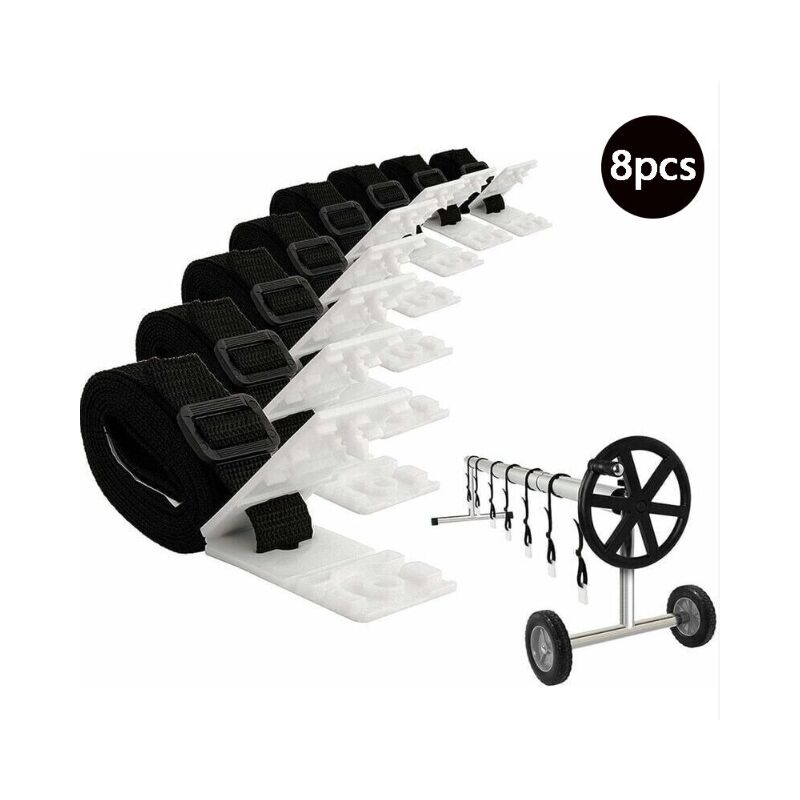 foto del prodotto 8 pezzi cinghie e clip di fissaggio per avvolgicavo per piscina avvolgicavo solare per piscina avvolgicavo per piscina interrata avvolgicavo solare