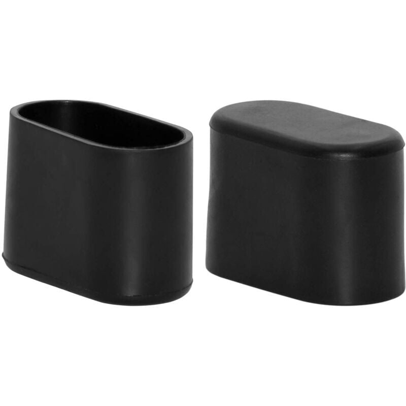 foto del prodotto 8 pezzi coprigambe ovali in pvc morbido per sedie, tavoli e mobili, 15x30 mm, neri ymyny