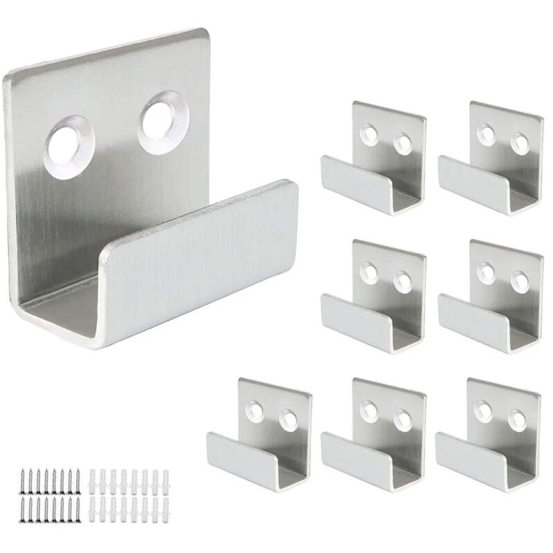 foto del prodotto 8 pezzi ganci da parete, supporto da parete per specchio in acciaio inossidabile carico 50 kg, adatto per bagno cucina ganci resistenti supporto per