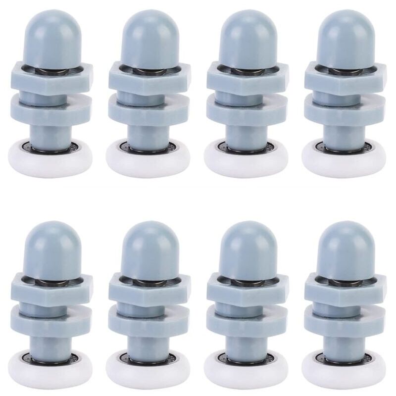 foto del prodotto 8 pezzi guide per porte doccia in plastica resistente guide scorrevoli cuscinetti per vetro da bagno per parti di ricambio 20 mm 