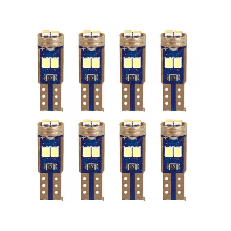 foto del prodotto 8 pezzi lampada led t5 w3w canbus 6 smd 2016 12v 80lm 0.8w luce bianco per cruscotti e strumentazioni 17mm