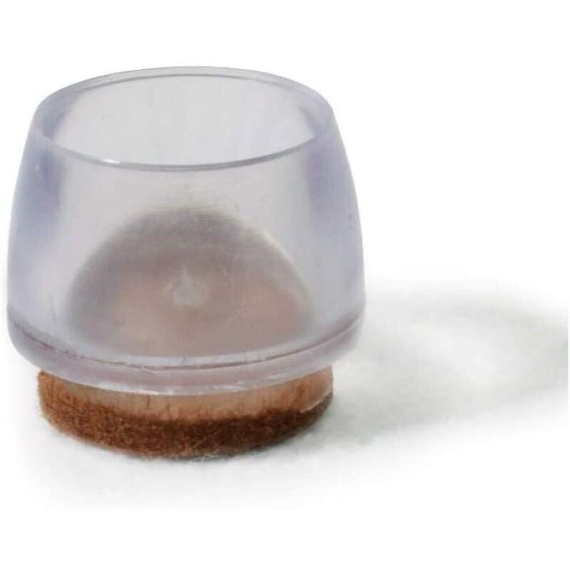 foto del prodotto 8 pezzi - puntali in pvc con feltro trasparenti 18mm - masidef