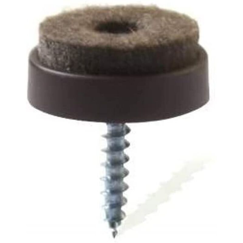 foto del prodotto 8 pezzi - scivoli in feltro con vite 28mm - colore marrone - masidef