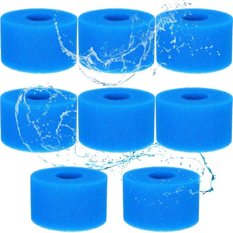 foto del prodotto 8 pezzi spugne filtranti tipo s1, filtro spa in schiuma s1, cartuccia filtrante riutilizzabile, filtro in schiuma per piscina, piscina riutilizzabile