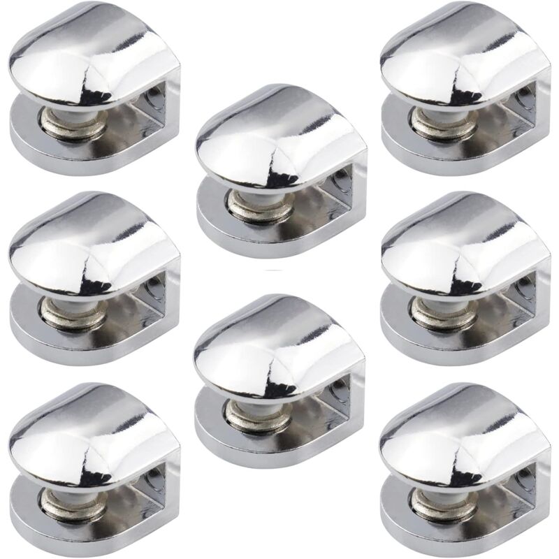 foto del prodotto 8 pezzi supporto per mensola in vetro, morsetto per vetro regolabile, gancio per specchio da parete, morsetto per vetro per specchio da 6 8 mm,