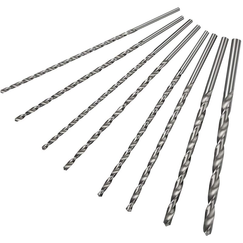 foto del prodotto 8 punte elicoidali hss punte elicoidali a gambo dritto punte esagonali in acciaio rapido da 200 mm per legno, metallo, plastica, punte elicoidali hss