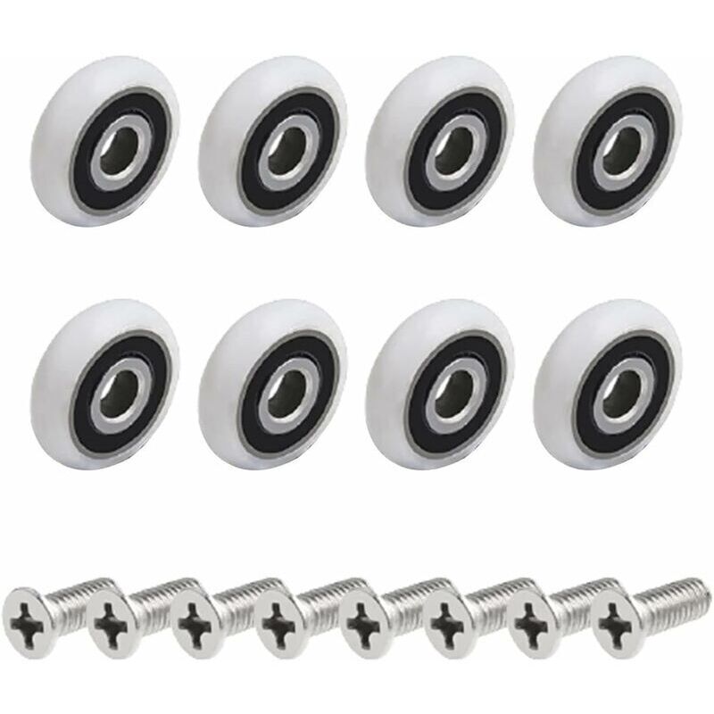 foto del prodotto 8 rulli per porta doccia vite m5 da 19 mm 