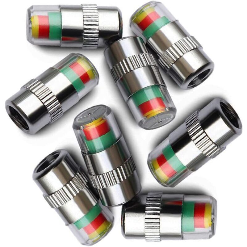 foto del prodotto 8 tappi valvola indicatori pressione pneumatici auto 3 colori ymyny