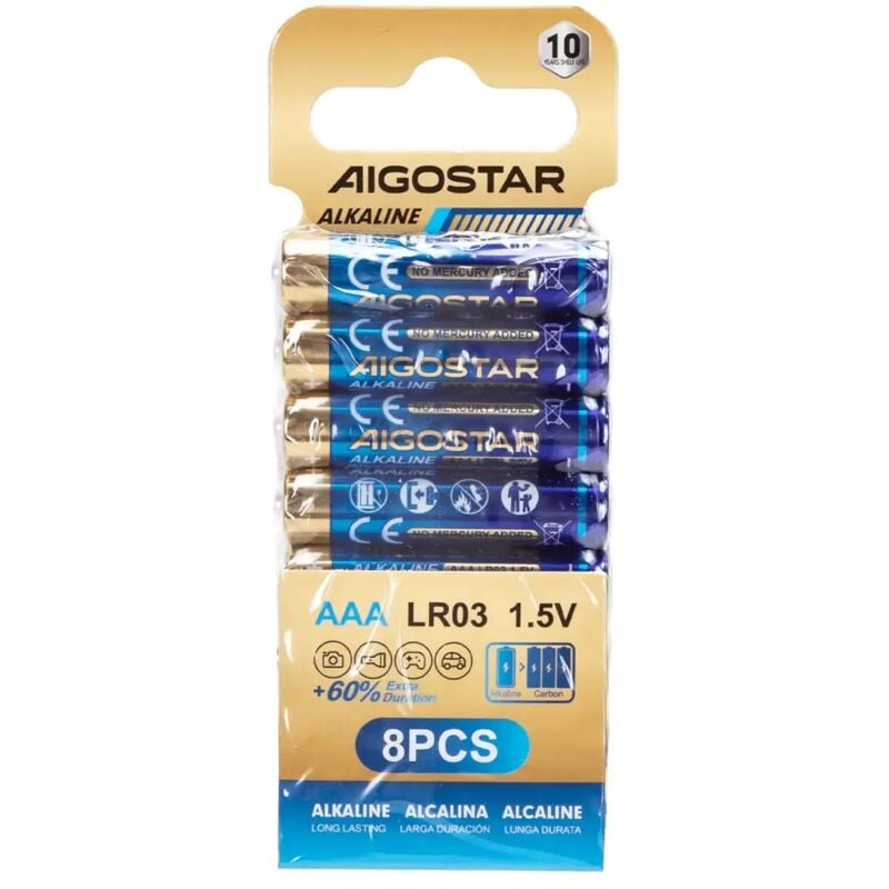 foto del prodotto 8 x batteria alcalina più energia extra super potente lr03 ministilo aaa