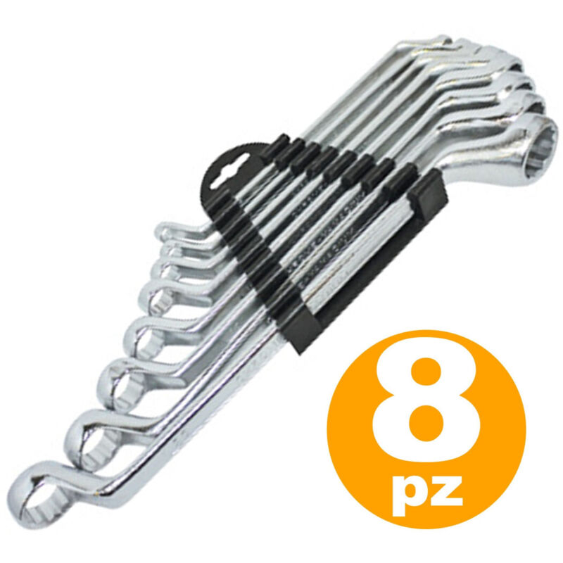 foto del prodotto 8 x chiavi ad anello in cromo vanadio misura dalla 6 alla 22 attrezzi - - trade shop traesio