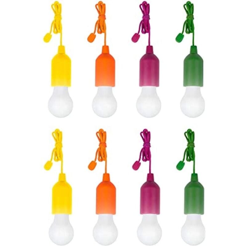 foto del prodotto 8 x lampadina led portatile colorata senza corrente per casa campeggio giardino, 8 pezzi tempo di saldi