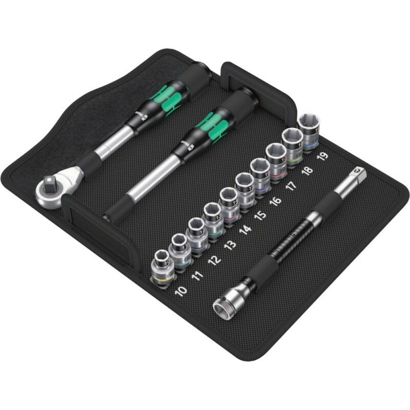 foto del prodotto 8006 sc 1 kit con cricchetto zyklop hybrid, attacco da 1 2 , metrico, 13 pezzi