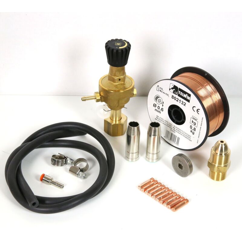 foto del prodotto 802148 kit saldatura acciaio bombola ricaricaricabile per mig mag, 0.1 v, multicolore, acciaio ricaricabile telwin