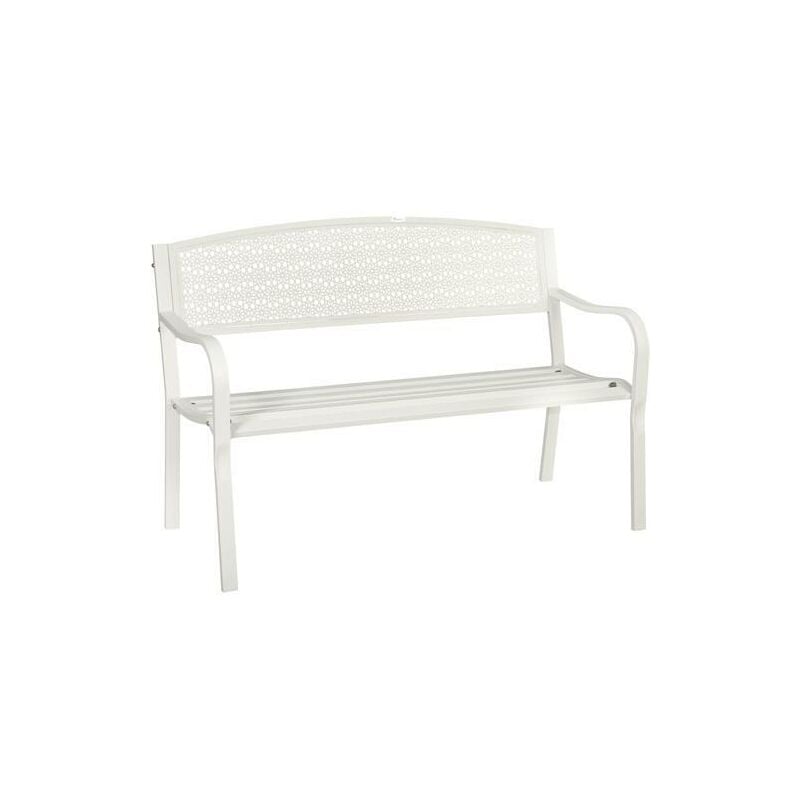 foto del prodotto 8042485 panca jardin dothan bianco 128 x 56 x 85 h . cm, lega di acciaio, multicolore, xl papillon