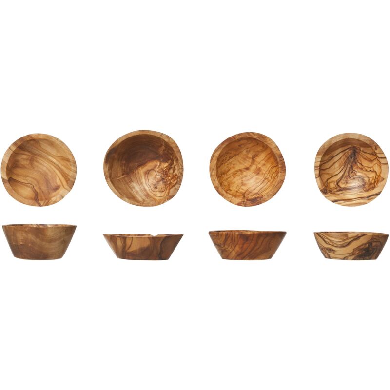 foto del prodotto 8047507 8047507 set di 4 ciotole d ulivo, d5,5 7,5 cm, legno, marrone cosy trendy