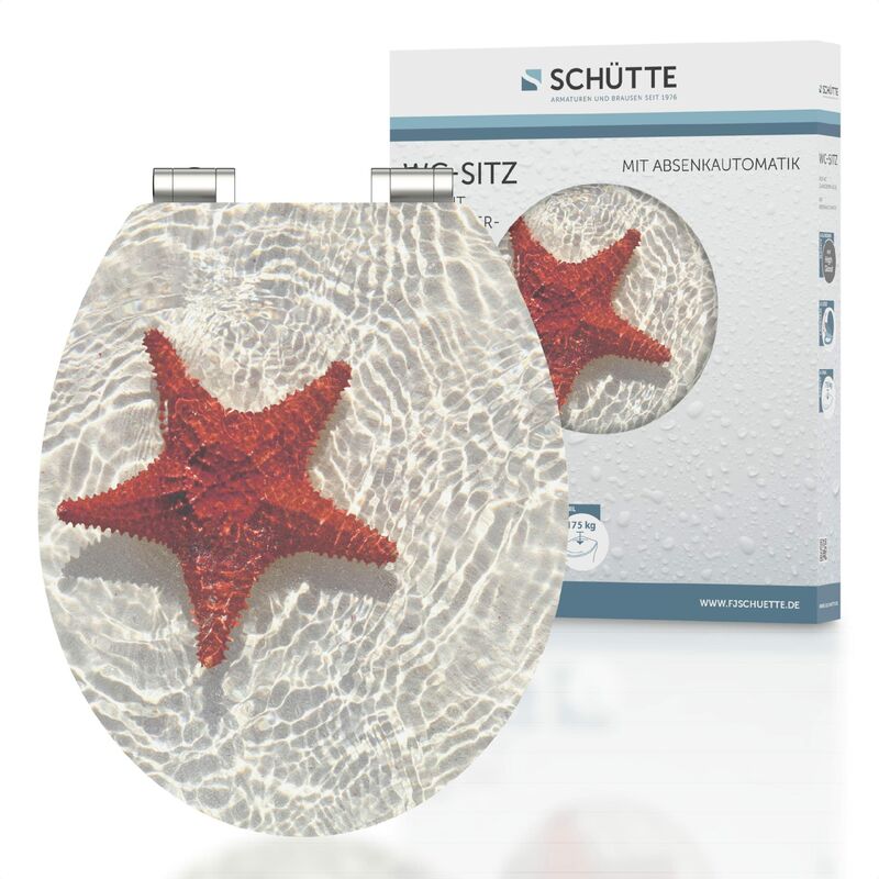 foto del prodotto 80541 sedile per wc red starfish, mdf, lucido, con chiusura ammortizzata, motivo sch tte