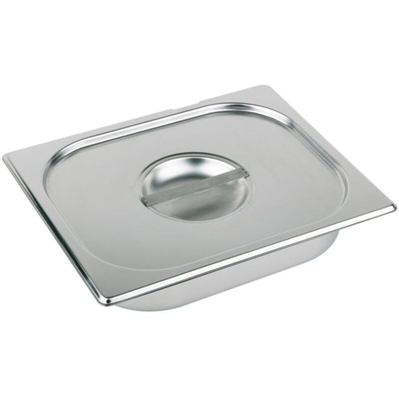 foto del prodotto 81591 gn 1 9 coperchio senza incavo per cucchiaio, acciaio inossidabile, dimensioni 105 x 175 mm altezza 25 mm aps