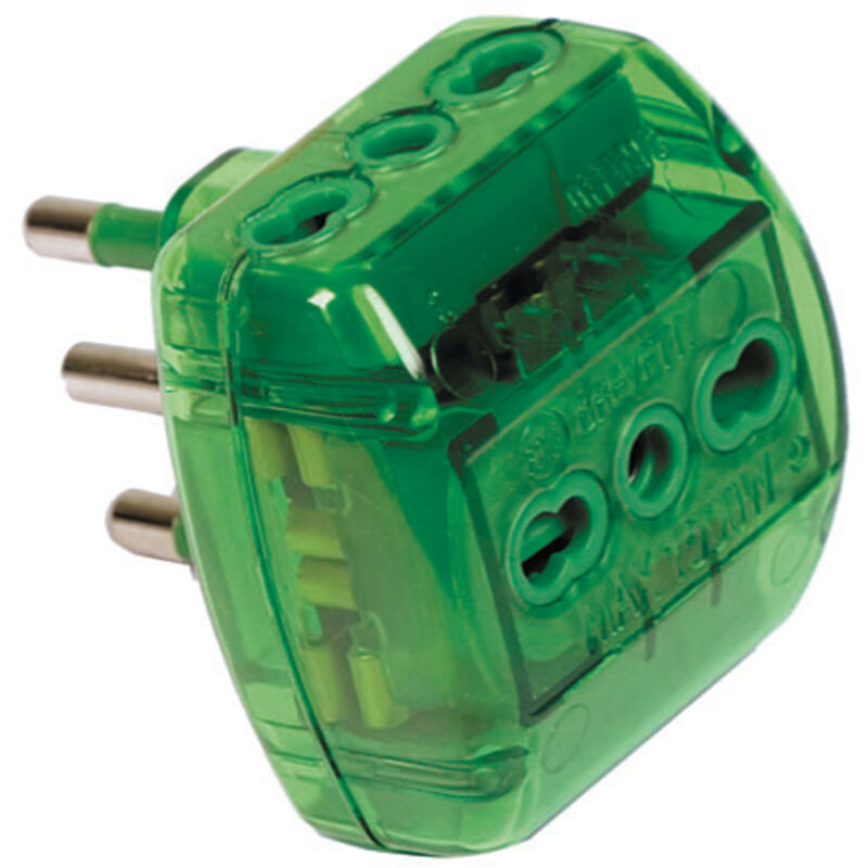 foto del prodotto 82.180-0065 adattatore multiplo trasparente da 16a t 3 prese bipasso - fme