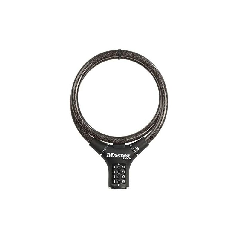 foto del prodotto 8229eurdpro lucchetto, cavo da 90 cm, combinazione, da esterno, per bicicletta, skateboard, cavaliere, tosaerba e altre attrezzature, unisex, nero