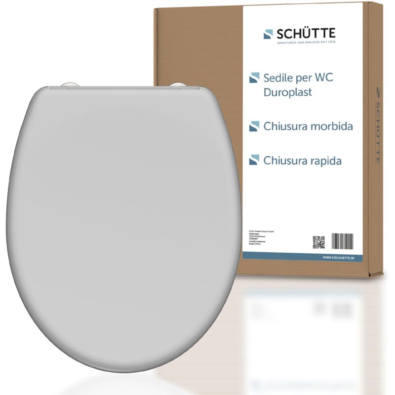 foto del prodotto 82302 a grey with soft close mechanism, quick release for easy cleaning, duroplast lid max. load of the toilet seat 150 kg , gray sch tte