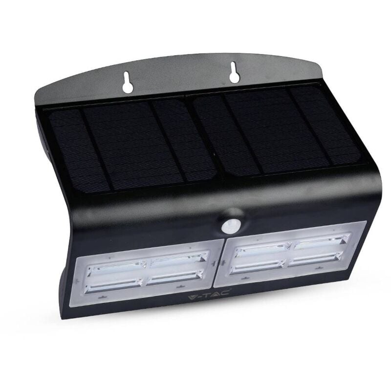 foto del prodotto 8279 vt 767 7 b faretto solare da muro con rilevatore di movimento led monocolore 7.00 w nero v tac