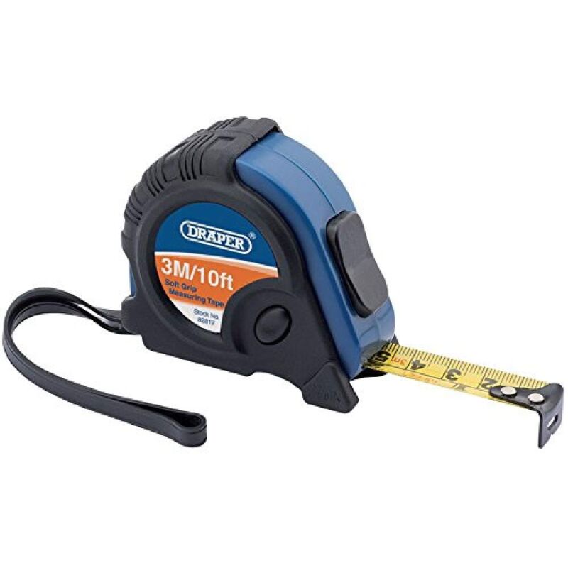 foto del prodotto 82817 metro a nastro professionale, 3 m, nero e 3 m draper