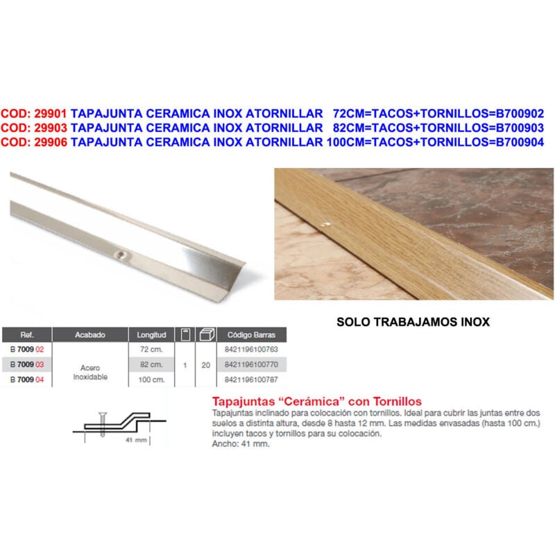 foto del prodotto 82cmtacos tornib700903 scossalina in ceramica inox avvitabile - brinox