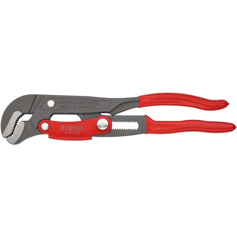 foto del prodotto 83 61 010 giratubi con ganasce ad s con regolazione rapida rivestiti in resina sintetica verniciata a polvere grigio 330 mm