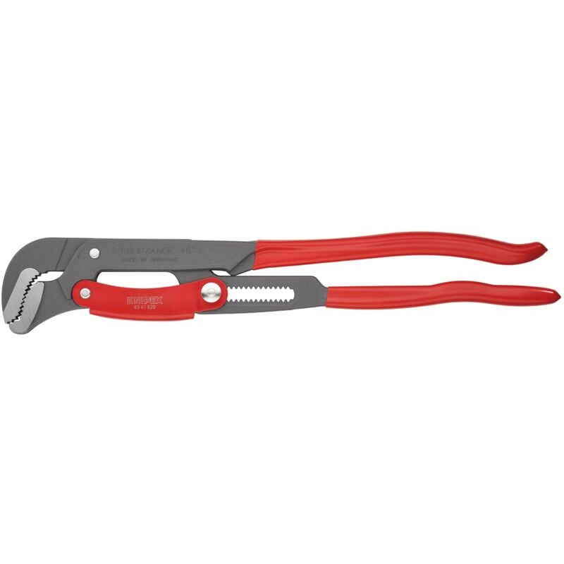 foto del prodotto 83 61 020 giratubi con ganasce ad s con regolazione rapida rivestiti in resina sintetica verniciata a polvere grigio 560 mm
