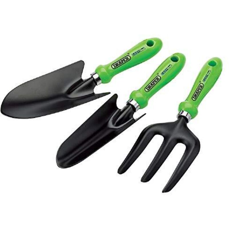 foto del prodotto 83972 facile trovare giardinaggio set di utensili a mano, colore verde (3 pezzi) - draper