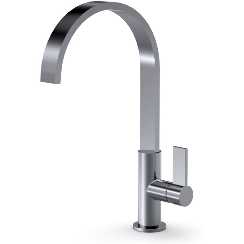 foto del prodotto 8480001. tipo di beccuccio standard, colore del prodotto cromo, materiale del rubinetto ottone. altezza sopra la superficie di fissaggio max 