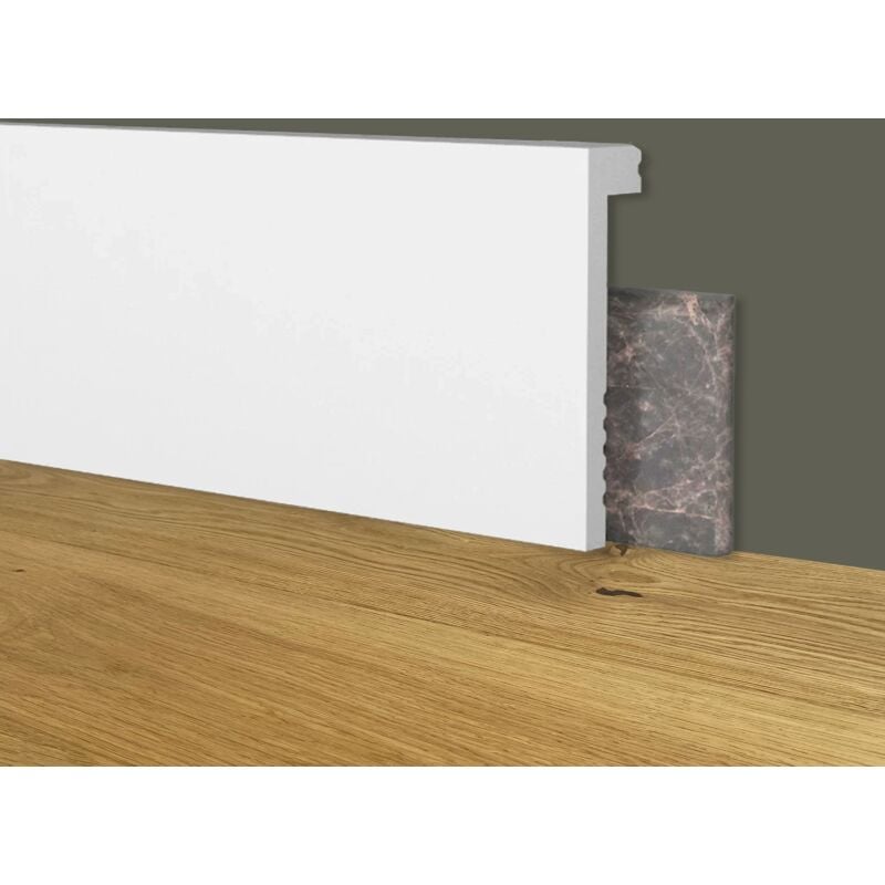 foto del prodotto 84ml bancale di battiscopa coprimarmo copribattiscopa bianco 100x22x2000mm in polimeri