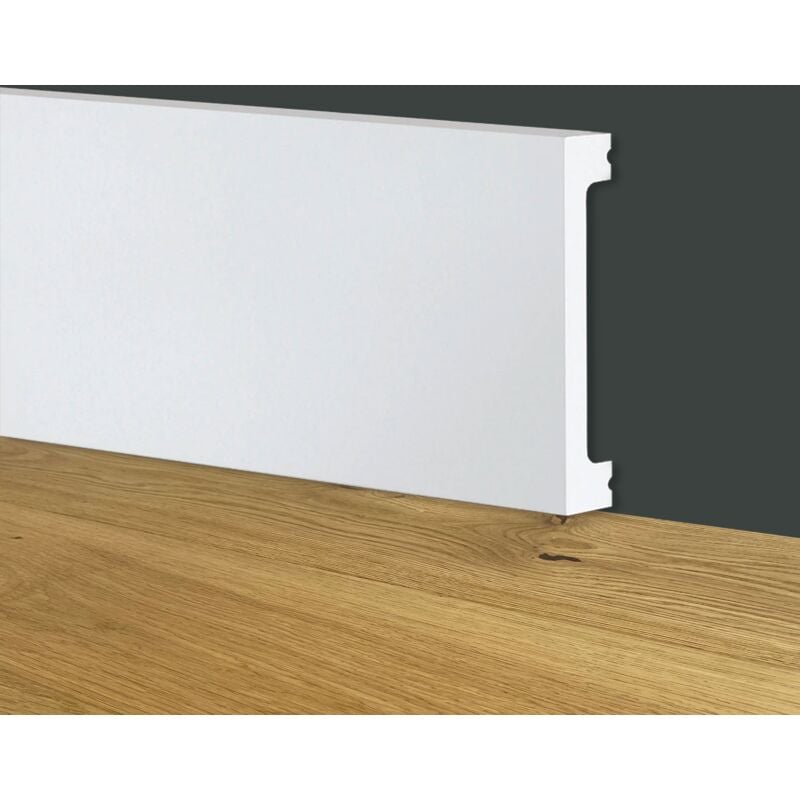 foto del prodotto 84ml bancale di battiscopa squadrato bianco passacavo 100x13x2000mm in polimeri