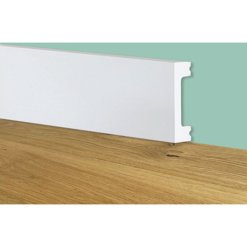 immagine 0 del prodotto 84ml bancale di battiscopa squadrato bianco passacavo 50x13x2000mm in polimeri