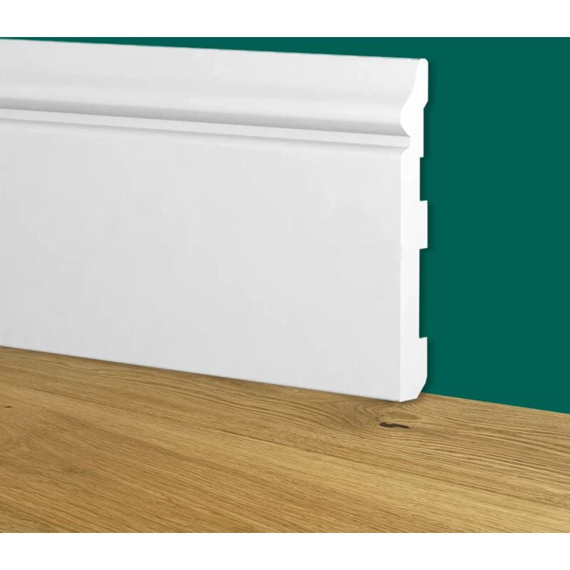 foto del prodotto 84ml di battiscopa zoccolino bianco mod. etnico 120x16x2000mm in polimeri polistrutturato