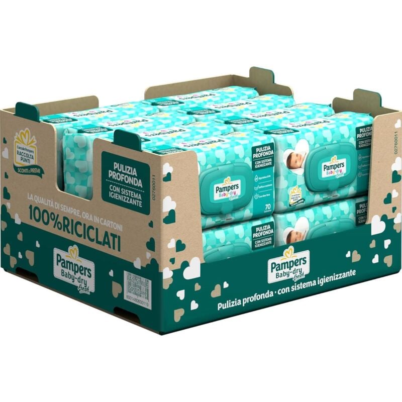 foto del prodotto 850 pz salviette umidificate bambini baby fresh pampers