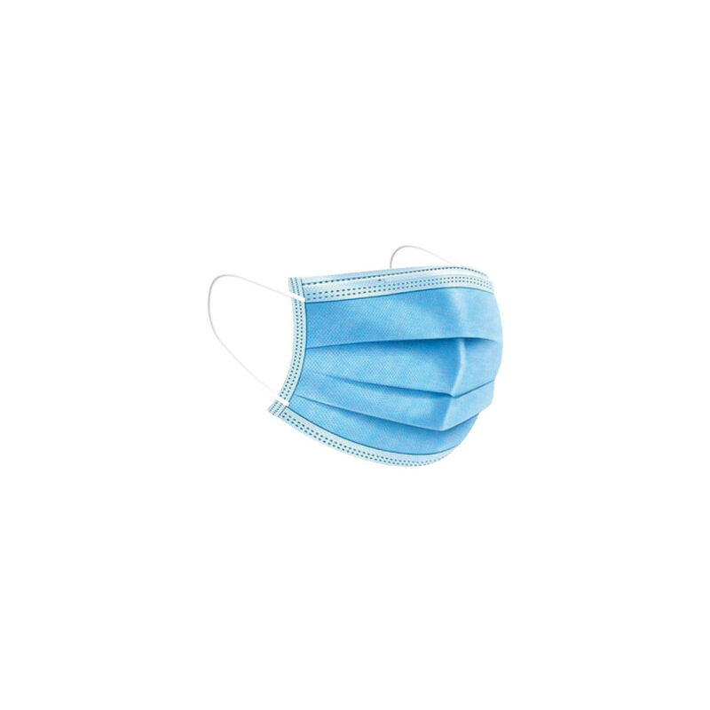 foto del prodotto 85005030. confezione di50 maschere chirurgichetipo iir con gommini, blu, made in spagna, tre strati, materiale ipoallergenico, resistente agli